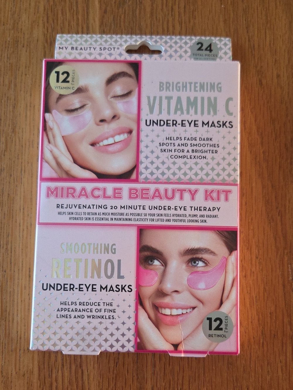 Miracle Beauty Kit Brightening Vitamin C & Retinol Under-Eye Masks - Pink